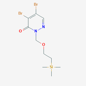 molecular formula C10H16Br2N2O2Si B8153026 4,5-Dibromo-2-[[2-(trimethylsilyl)ethoxy]methyl]pyridazin-3(2H)-one 