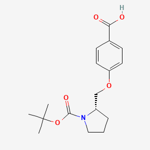 molecular formula C17H23NO5 B8153042 (S)-4-(1-tert-butoxycarbonyl-2-pyrrolidinyl)methoxybenzoic acid 