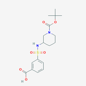 molecular formula C17H24N2O6S B8153052 3-(N-(1-(tert-butoxycarbonyl)piperidin-3-yl)sulfamoyl)benzoic acid 