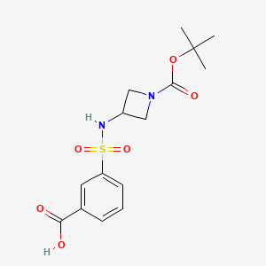 molecular formula C15H20N2O6S B8153056 3-(N-(1-(tert-butoxycarbonyl)azetidin-3-yl)sulfamoyl)benzoic acid 