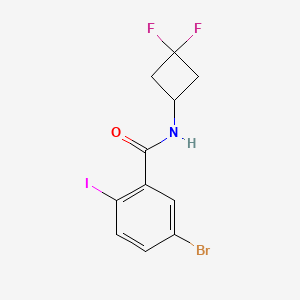 molecular formula C11H9BrF2INO B8153064 5-Bromo-N-(3,3-difluorocyclobutyl)-2-iodobenzamide 