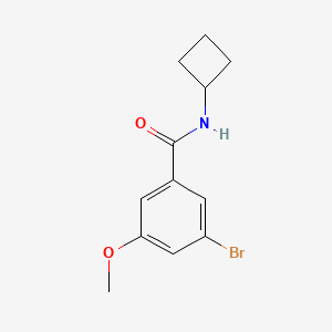 molecular formula C12H14BrNO2 B8153095 3-Bromo-N-cyclobutyl-5-methoxybenzamide 