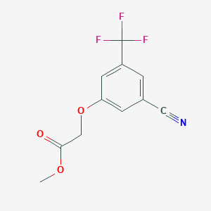 molecular formula C11H8F3NO3 B8153099 Methyl 2-(3-cyano-5-(trifluoromethyl)phenoxy)acetate 