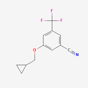 molecular formula C12H10F3NO B8153116 3-(Cyclopropylmethoxy)-5-(trifluoromethyl)benzonitrile 
