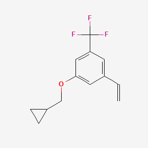 molecular formula C13H13F3O B8153155 1-(Cyclopropylmethoxy)-3-(trifluoromethyl)-5-vinylbenzene 