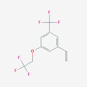 molecular formula C11H8F6O B8153162 1-(2,2,2-Trifluoroethoxy)-3-(trifluoromethyl)-5-vinylbenzene 