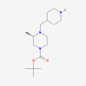 molecular formula C16H31N3O2 B8153179 (S)-tert-butyl 3-methyl-4-(piperidin-4-ylmethyl)piperazine-1-carboxylate 