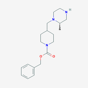 molecular formula C19H29N3O2 B8153186 (S)-benzyl 4-((2-methylpiperazin-1-yl)methyl)piperidine-1-carboxylate 