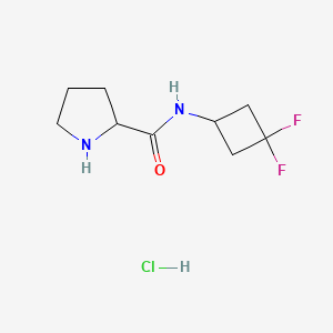 molecular formula C9H15ClF2N2O B8153193 N-(3,3-difluorocyclobutyl)pyrrolidine-2-carboxamide;hydrochloride 