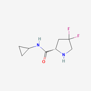 molecular formula C8H12F2N2O B8153203 (2S)-4,4-Difluoro-pyrrolidine-2-carboxylic acid cyclopropylamide 