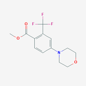 molecular formula C13H14F3NO3 B8153236 Methyl 4-morpholino-2-(trifluoromethyl)benzoate 