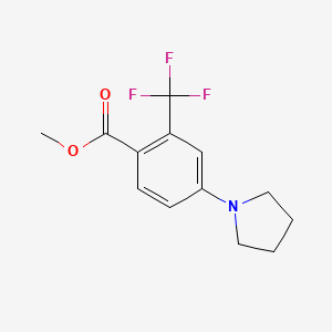 molecular formula C13H14F3NO2 B8153243 Methyl 4-(pyrrolidin-1-yl)-2-(trifluoromethyl)benzoate 