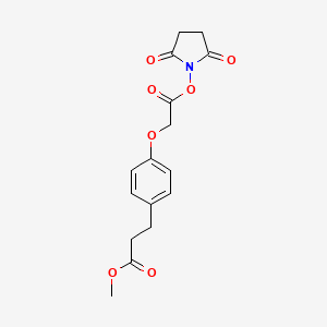 molecular formula C16H17NO7 B8153272 3-[4-(2,5-Dioxo-pyrrolidin-1-yloxycarbonylmethoxy)-phenyl]-propionic acid methyl ester 