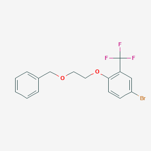 molecular formula C16H14BrF3O2 B8153339 1-(2-Benzyloxy-ethoxy)-4-bromo-2-trifluoromethyl-benzene 