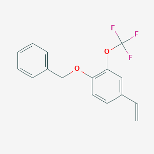 molecular formula C16H13F3O2 B8153347 1-Benzyloxy-2-trifluoromethoxy-4-vinyl-benzene 