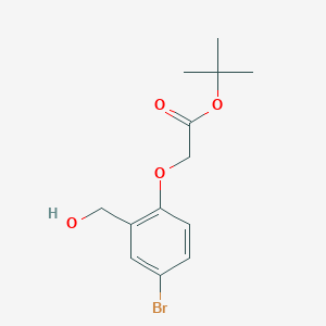 molecular formula C13H17BrO4 B8153350 (4-Bromo-2-hydroxymethyl-phenoxy)-acetic acid tert-butyl ester 