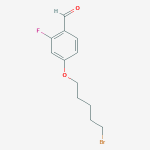 molecular formula C12H14BrFO2 B8153365 4-(5-Bromopentoxy)-2-fluorobenzaldehyde 