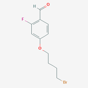 molecular formula C11H12BrFO2 B8153369 4-(4-Bromobutoxy)-2-fluorobenzaldehyde 