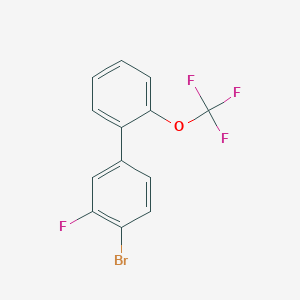molecular formula C13H7BrF4O B8153379 4'-Bromo-3'-fluoro-2-(trifluoromethoxy)-1,1'-biphenyl 