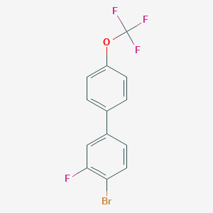 molecular formula C13H7BrF4O B8153394 4-Bromo-3-fluoro-4'-(trifluoromethoxy)-1,1'-biphenyl 