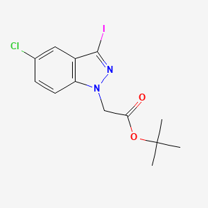 molecular formula C13H14ClIN2O2 B8153409 tert-Butyl 2-(5-chloro-3-iodo-1H-indazol-1-yl)acetate 
