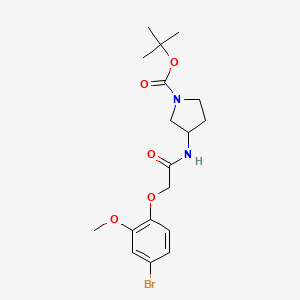 molecular formula C18H25BrN2O5 B8153450 tert-Butyl 3-[[2-(4-bromo-2-methoxy-phenoxy)acetyl]amino]pyrrolidine-1-carboxylate 