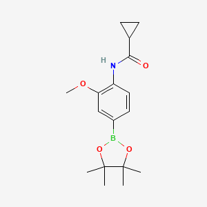 molecular formula C17H24BNO4 B8153510 N-(2-Methoxy-4-(4,4,5,5-tetramethyl-1,3,2-dioxaborolan-2-yl)phenyl)cyclopropanecarboxamide 