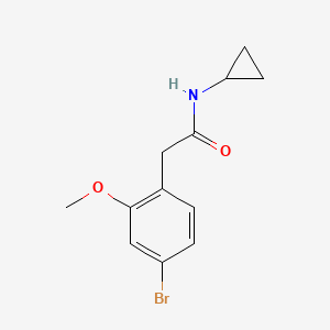 molecular formula C12H14BrNO2 B8153523 2-(4-Bromo-2-methoxyphenyl)-N-cyclopropylacetamide 