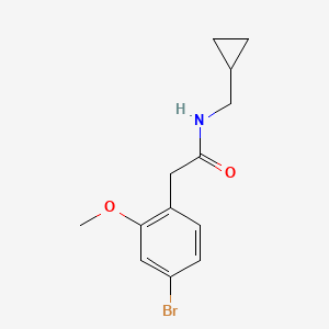 molecular formula C13H16BrNO2 B8153549 2-(4-Bromo-2-methoxyphenyl)-N-(cyclopropylmethyl)acetamide 