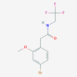 molecular formula C11H11BrF3NO2 B8153559 2-(4-Bromo-2-methoxyphenyl)-N-(2,2,2-trifluoroethyl)acetamide 