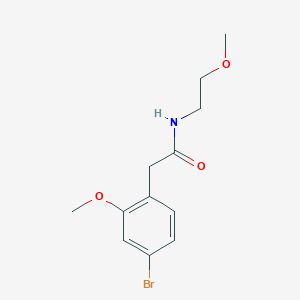molecular formula C12H16BrNO3 B8153565 2-(4-Bromo-2-methoxyphenyl)-N-(2-methoxyethyl)acetamide 