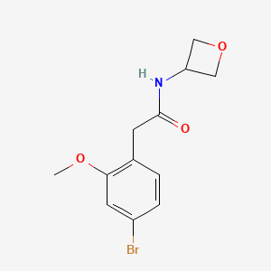 molecular formula C12H14BrNO3 B8153576 2-(4-Bromo-2-methoxyphenyl)-N-(oxetan-3-yl)acetamide 