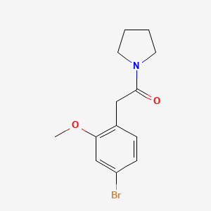 molecular formula C13H16BrNO2 B8153594 2-(4-Bromo-2-methoxyphenyl)-1-(pyrrolidin-1-yl)ethanone 