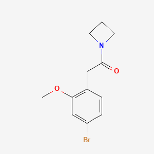 molecular formula C12H14BrNO2 B8153611 1-(Azetidin-1-yl)-2-(4-bromo-2-methoxyphenyl)ethanone 