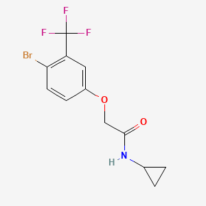 molecular formula C12H11BrF3NO2 B8153658 2-(4-Bromo-3-(trifluoromethyl)phenoxy)-N-cyclopropylacetamide 