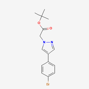molecular formula C15H17BrN2O2 B8153697 tert-Butyl 2-(4-(4-bromophenyl)-1H-pyrazol-1-yl)acetate 