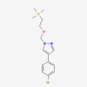 molecular formula C15H21BrN2OSi B8153702 4-(4-Bromophenyl)-1-((2-(trimethylsilyl)ethoxy)methyl)-1H-pyrazole 