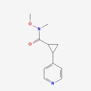 molecular formula C11H14N2O2 B8153722 N-Methoxy-N-methyl-2-(pyridin-4-yl)cyclopropanecarboxamide 