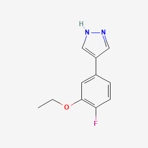 molecular formula C11H11FN2O B8153754 4-(3-Ethoxy-4-fluorophenyl)-1H-pyrazole 