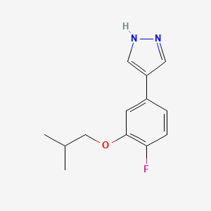 molecular formula C13H15FN2O B8153762 4-(4-Fluoro-3-isobutoxyphenyl)-1H-pyrazole 