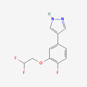 molecular formula C11H9F3N2O B8153770 4-(3-(2,2-Difluoroethoxy)-4-fluorophenyl)-1H-pyrazole 