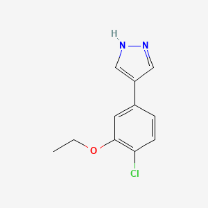 molecular formula C11H11ClN2O B8153781 4-(4-Chloro-3-ethoxyphenyl)-1H-pyrazole 