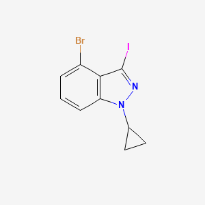 molecular formula C10H8BrIN2 B8153794 4-Bromo-1-cyclopropyl-3-iodo-1H-indazole 