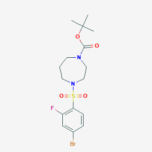 molecular formula C16H22BrFN2O4S B8153817 tert-Butyl 4-(4-bromo-2-fluorophenylsulfonyl)-1,4-diazepane-1-carboxylate 
