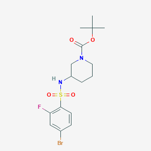 molecular formula C16H22BrFN2O4S B8153825 tert-Butyl 3-(4-bromo-2-fluorophenylsulfonamido)piperidine-1-carboxylate 