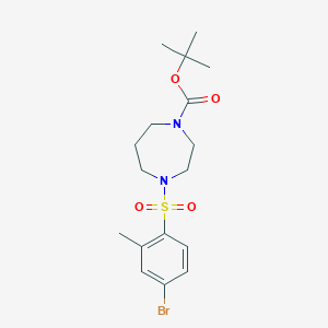 molecular formula C17H25BrN2O4S B8153833 tert-Butyl 4-((4-bromo-2-methylphenyl)sulfonyl)-1,4-diazepane-1-carboxylate 