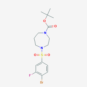 molecular formula C16H22BrFN2O4S B8153841 tert-Butyl 4-(4-bromo-3-fluorophenylsulfonyl)-1,4-diazepane-1-carboxylate 