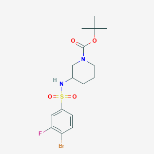 molecular formula C16H22BrFN2O4S B8153846 tert-Butyl 3-(4-bromo-3-fluorophenylsulfonamido)piperidine-1-carboxylate 