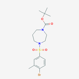 molecular formula C17H25BrN2O4S B8153854 tert-Butyl 4-(4-bromo-3-methylphenylsulfonyl)-1,4-diazepane-1-carboxylate 
