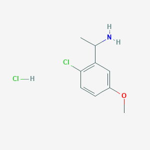 molecular formula C9H13Cl2NO B8153872 1-(2-Chloro-5-methoxyphenyl)ethanamine hydrochloride 